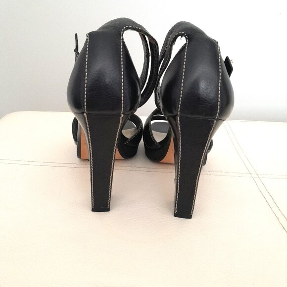 Max Studio Ankle Strap Black Heels - Picture 5 of 5